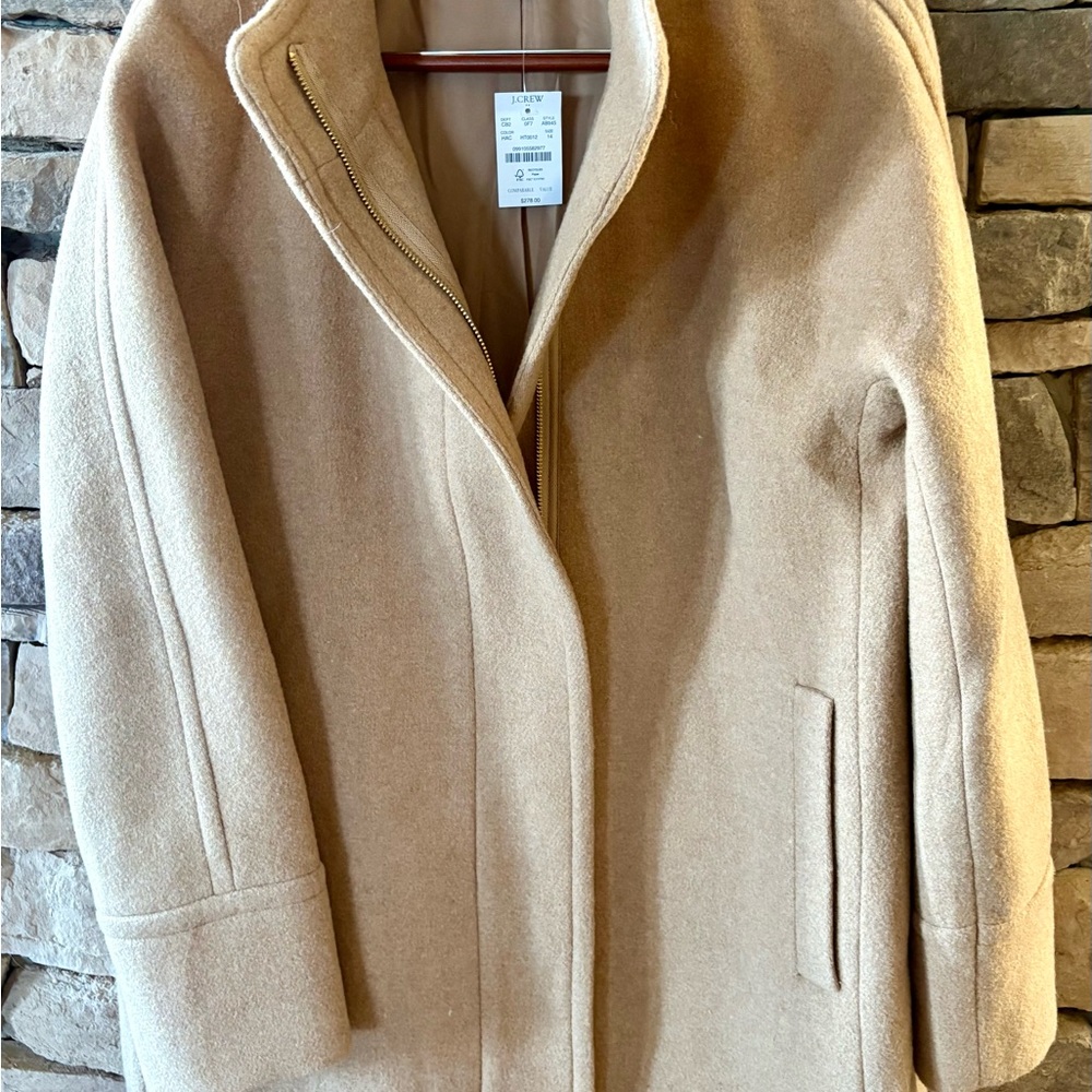 Womens J. Crew City Coat Wool Side Zip AB94 Size 14 NWT
